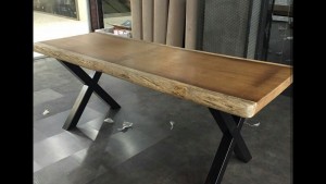 - 220 cm Iroko Ağacı Kütük Masa - OTM002  - 220 cm Iroko Ağacı Kütük Masa - OTM002