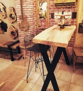 Doğal Ağaç Bar Masası - 120x55 cm - RTL157-108