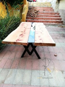Doğal Kenarlı Ardıç Kütüğü Nehir Masa . 200x110 cm - BF01-01 - Thumbnail