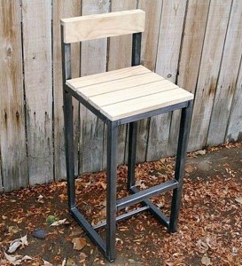 Metal Ahşap Bar Sandalyesi Arkalıklı - Bts3 - Thumbnail