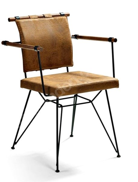 Metal Deri Sandalye Sarı - Rta46