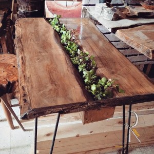 Orta Saksılı Ceviz Ağacı Doğal Masa  - DAS54