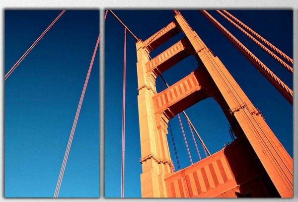 2 Parçalı Asimetrik Tablo Saat - Golden Gate